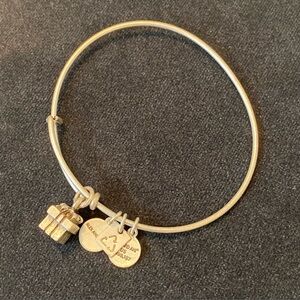 Alex & Ani 'Gift Wrap Present' Charm Bangle Bracelet in Silver